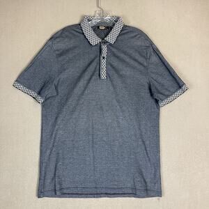 Zilli Polo‎ Shirt Mens 54 Gray Golf Embroidered Logo Preppy Classic Italian